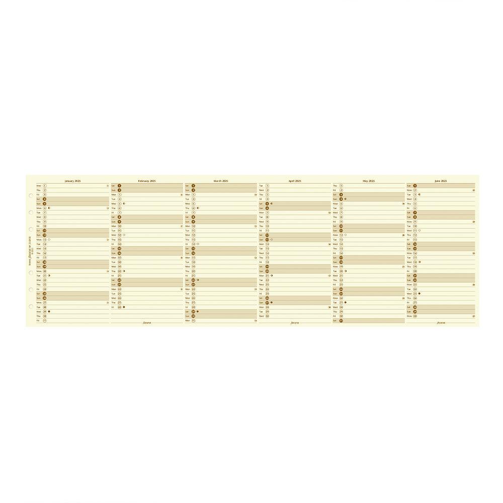 Filofax Personal Vertical Year Planner Cotton Cream 2025