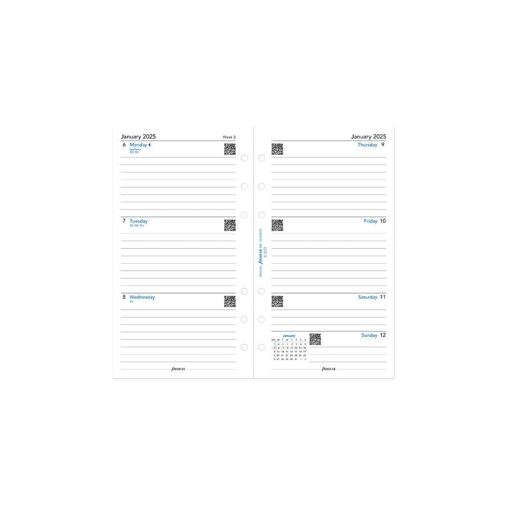 Filofax Personal Week to View, Lined, 2025