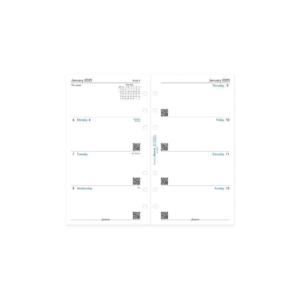 Filofax Personal Week to View, 2025