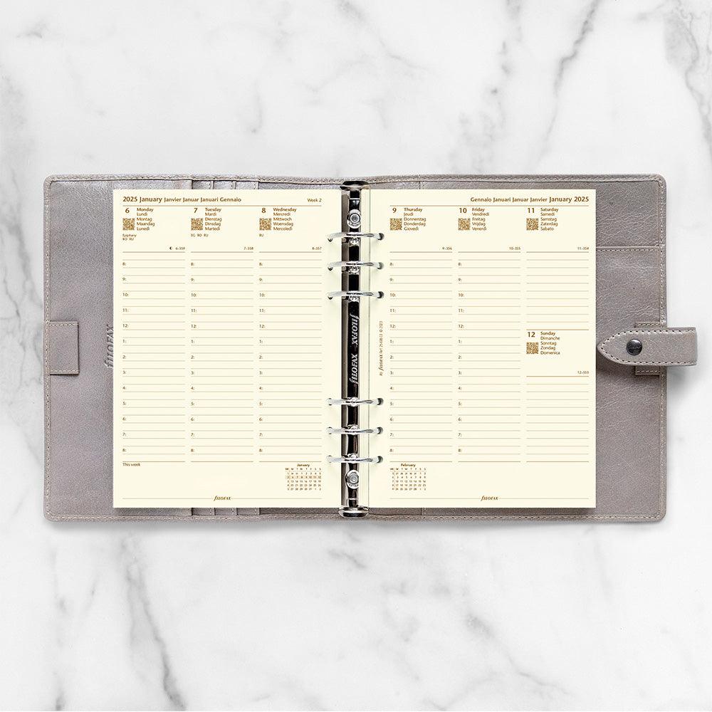 Filofax A5 Week to View with Appointments, Cotton Cream, 2025