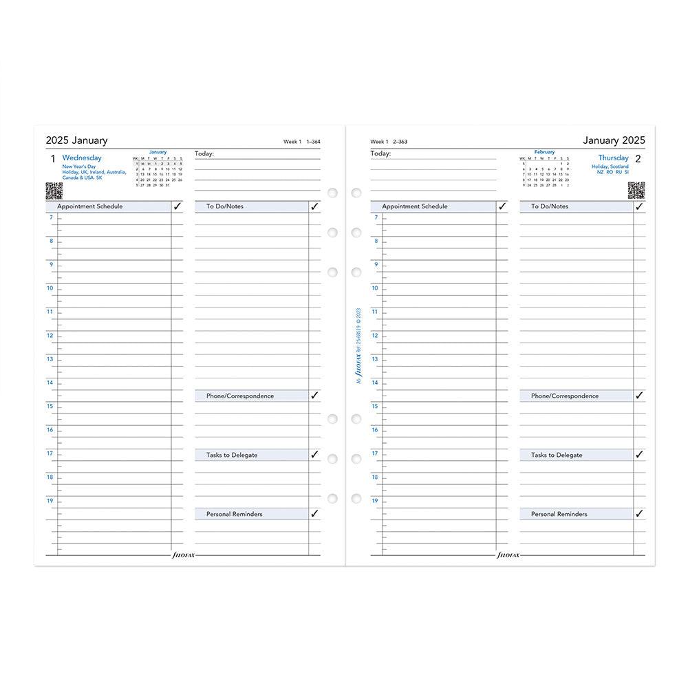 Filofax A5 Business Day per Page, 2025