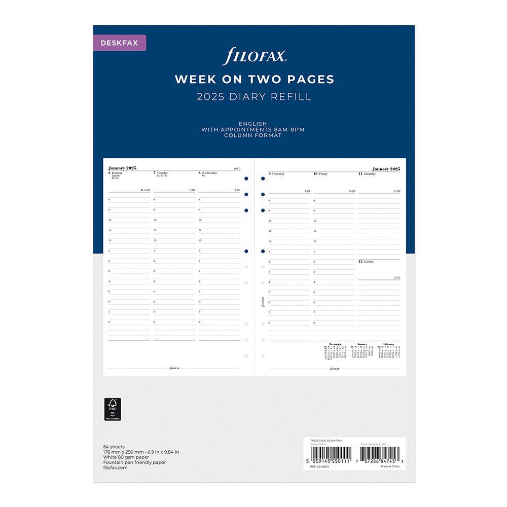 Filofax Deskfax Week to View with Appointments, 2025