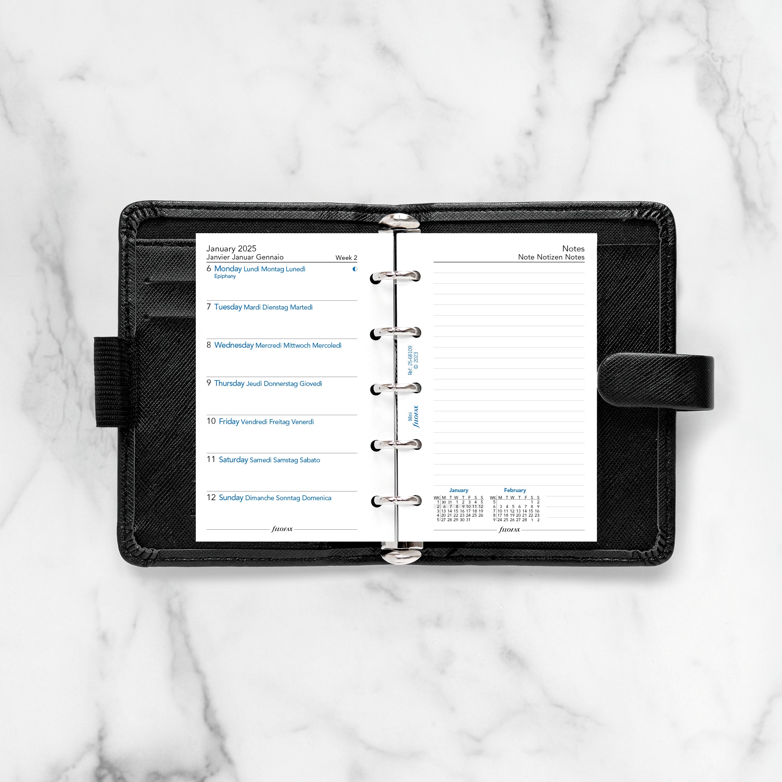 Filofax Mini Week on One Page with Notes 2026