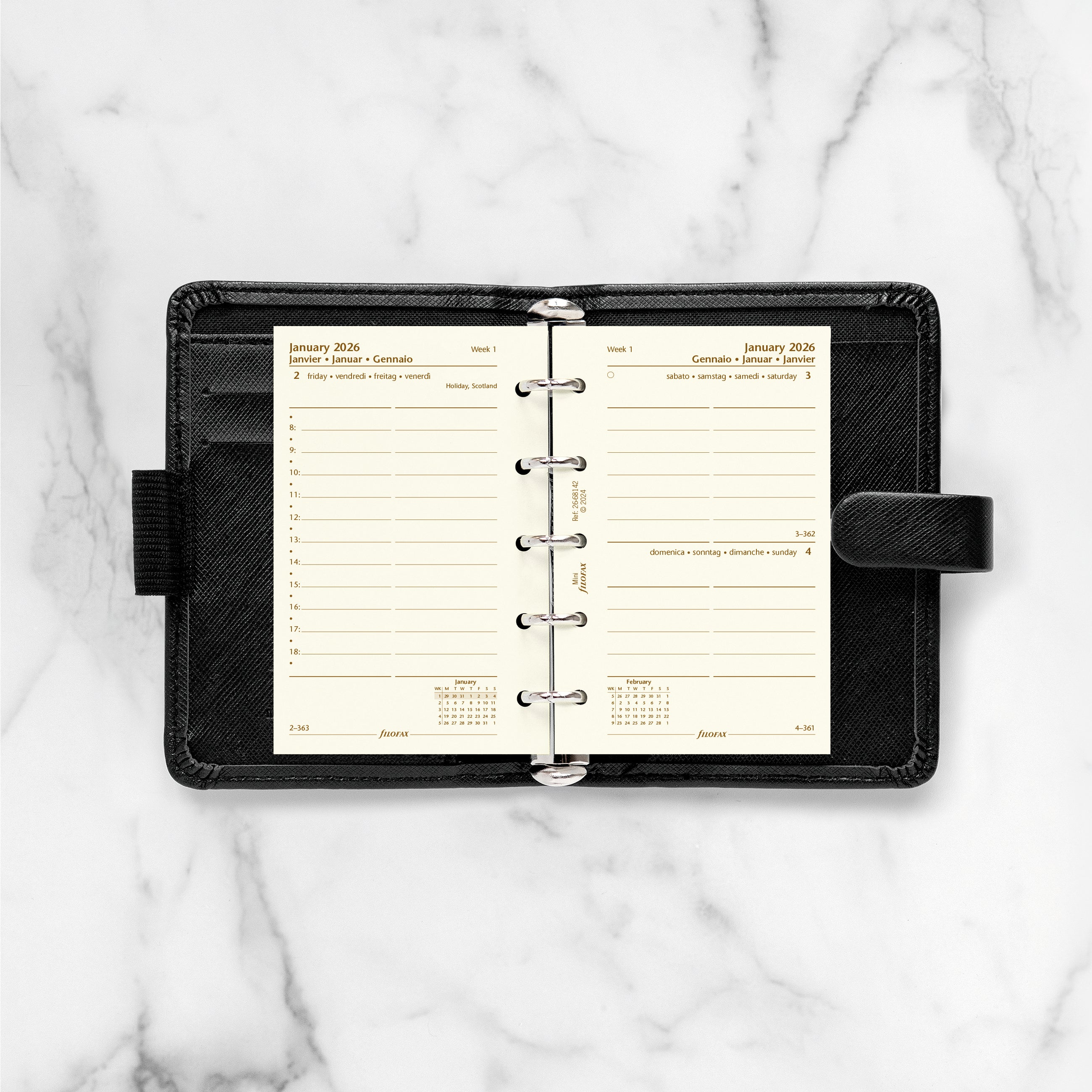 Filofax Mini Day per Page Cotton Cream 2026