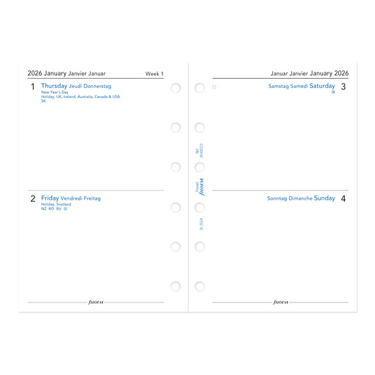 Filofax Pocket Two Days on One Page 2026