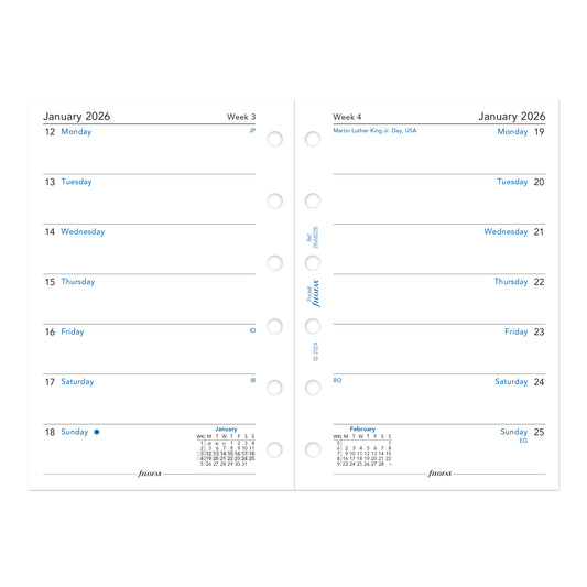 Filofax Pocket Week on One Page 2026