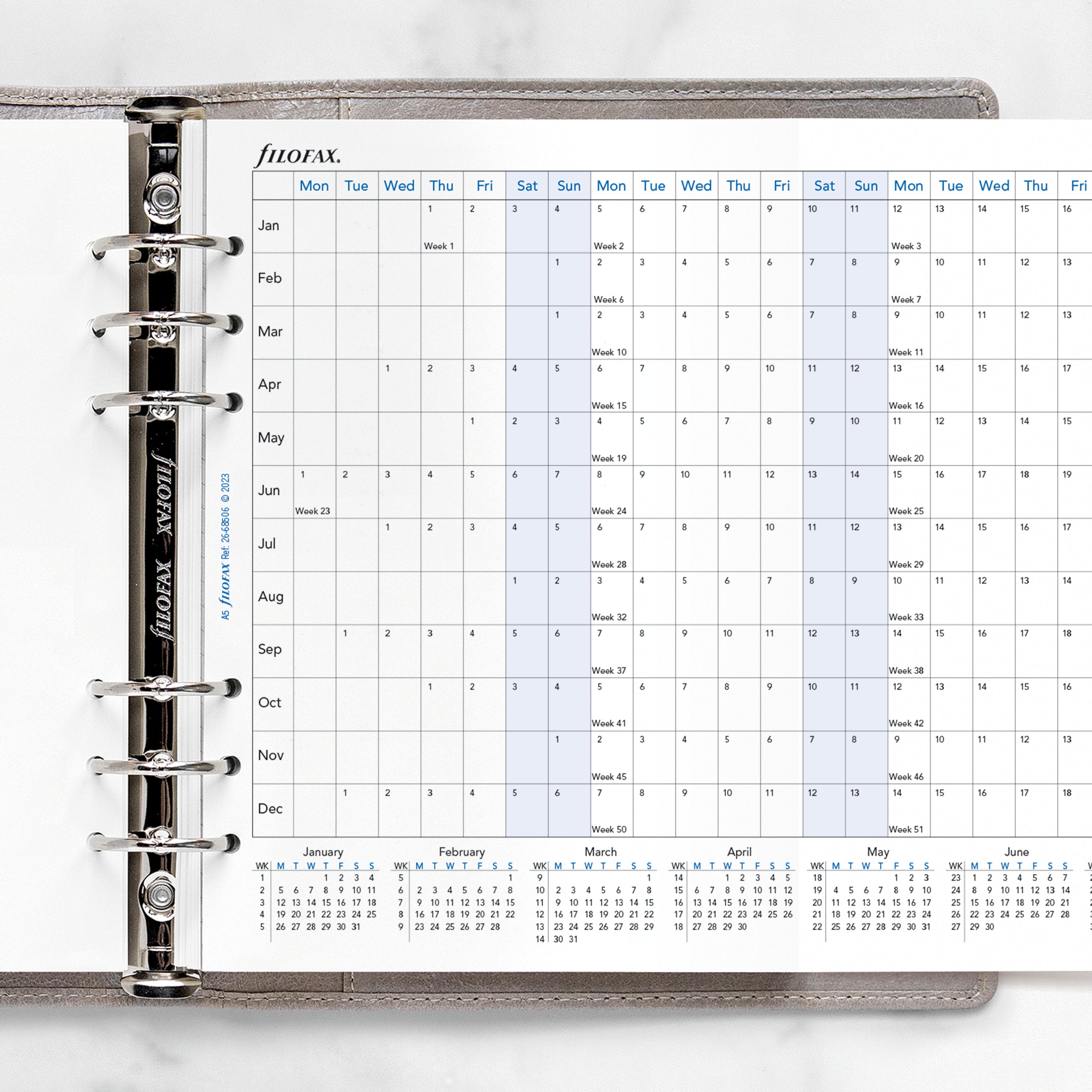 Filofax A5 Horizontal Year Planner 2026