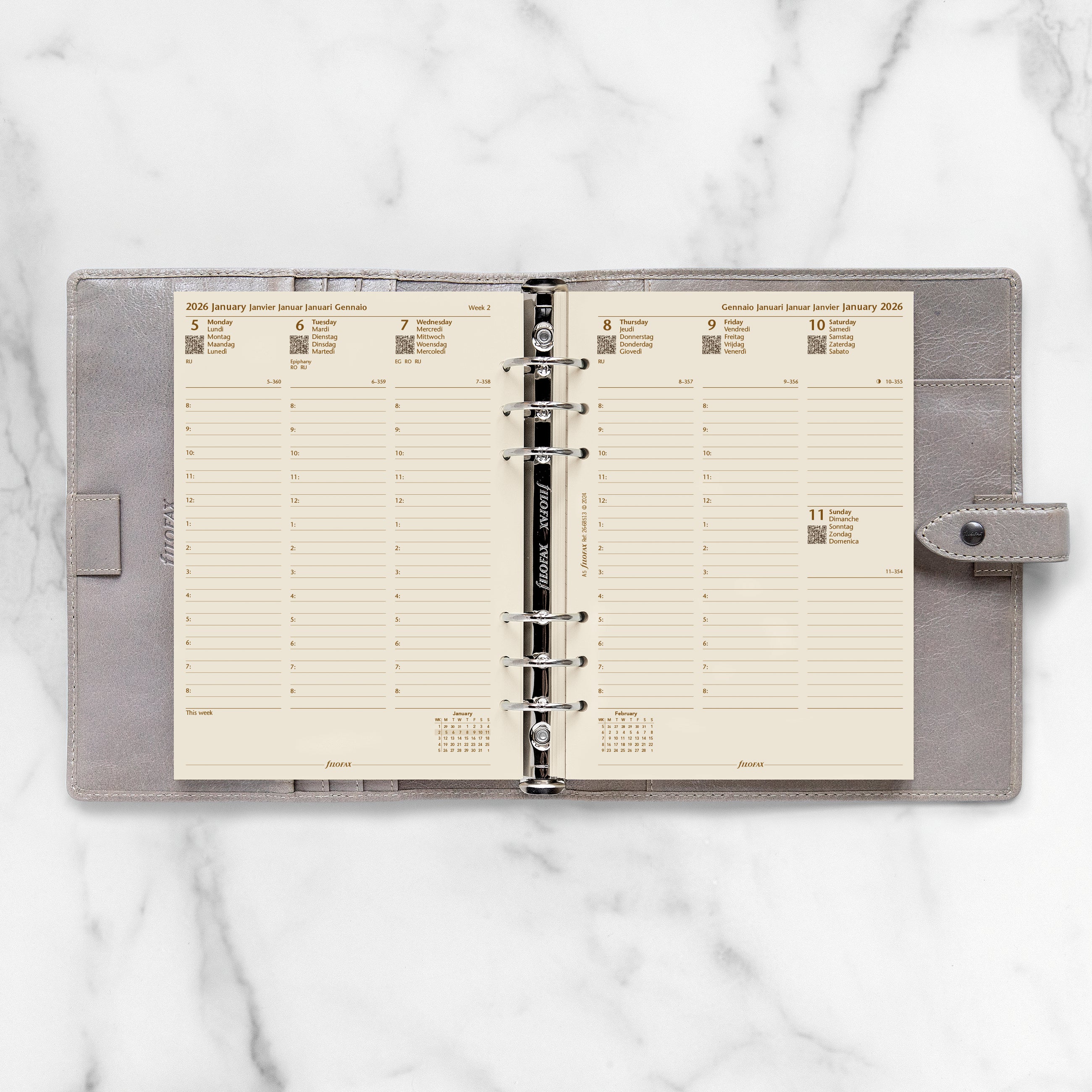 Filofax A5 Week on Two Pages Cotton Cream 2026