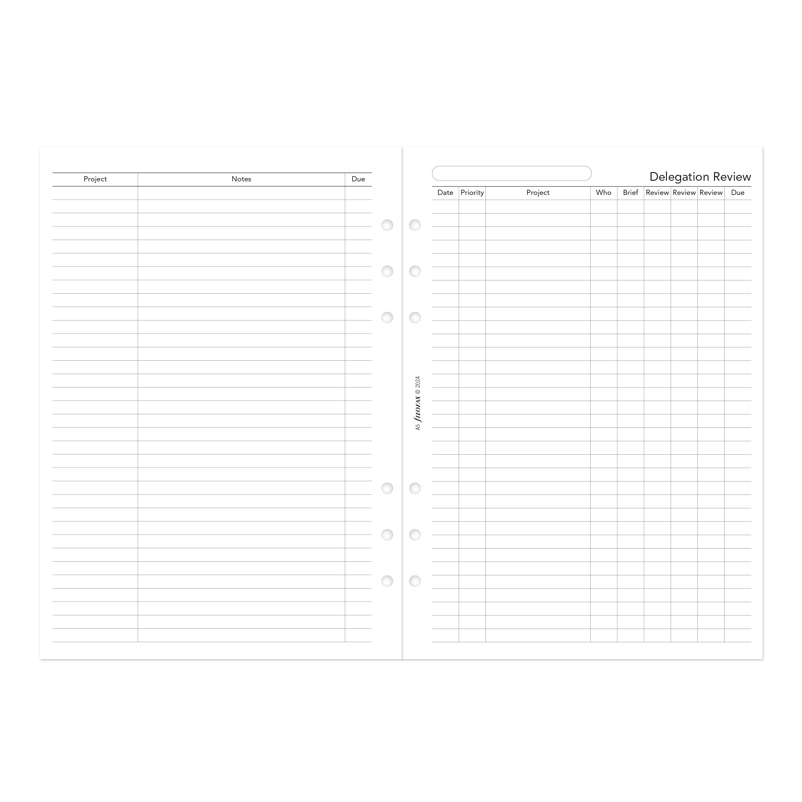 Filofax A5 Business One Day on a Page 2026
