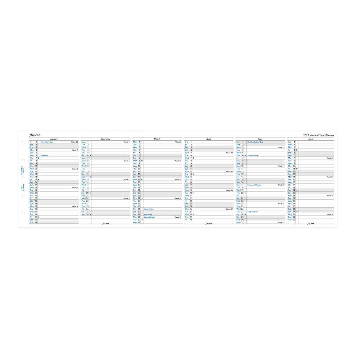 Filofax Mini Vertical Year Planner 2027