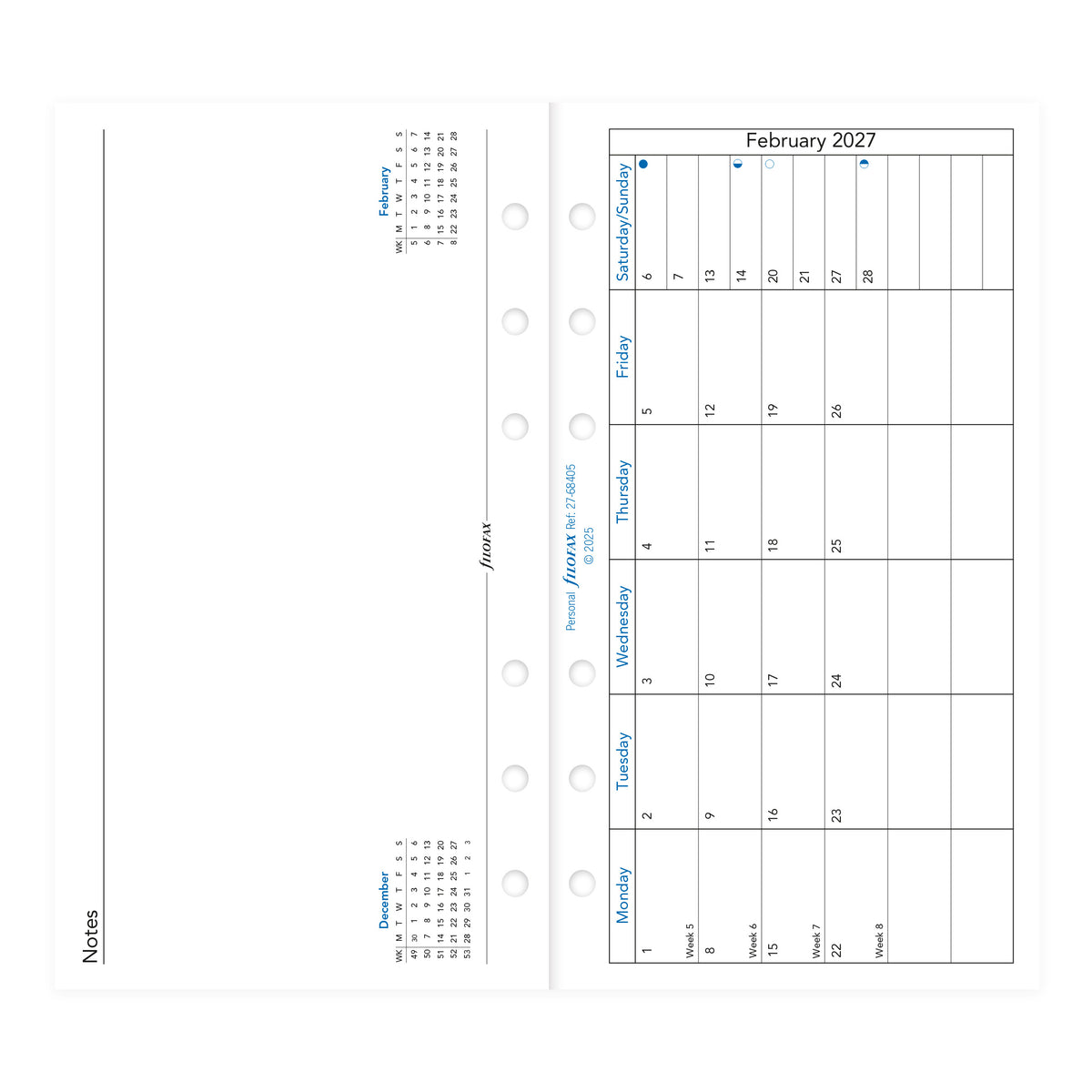 Filofax Personal Month on One Page 2027