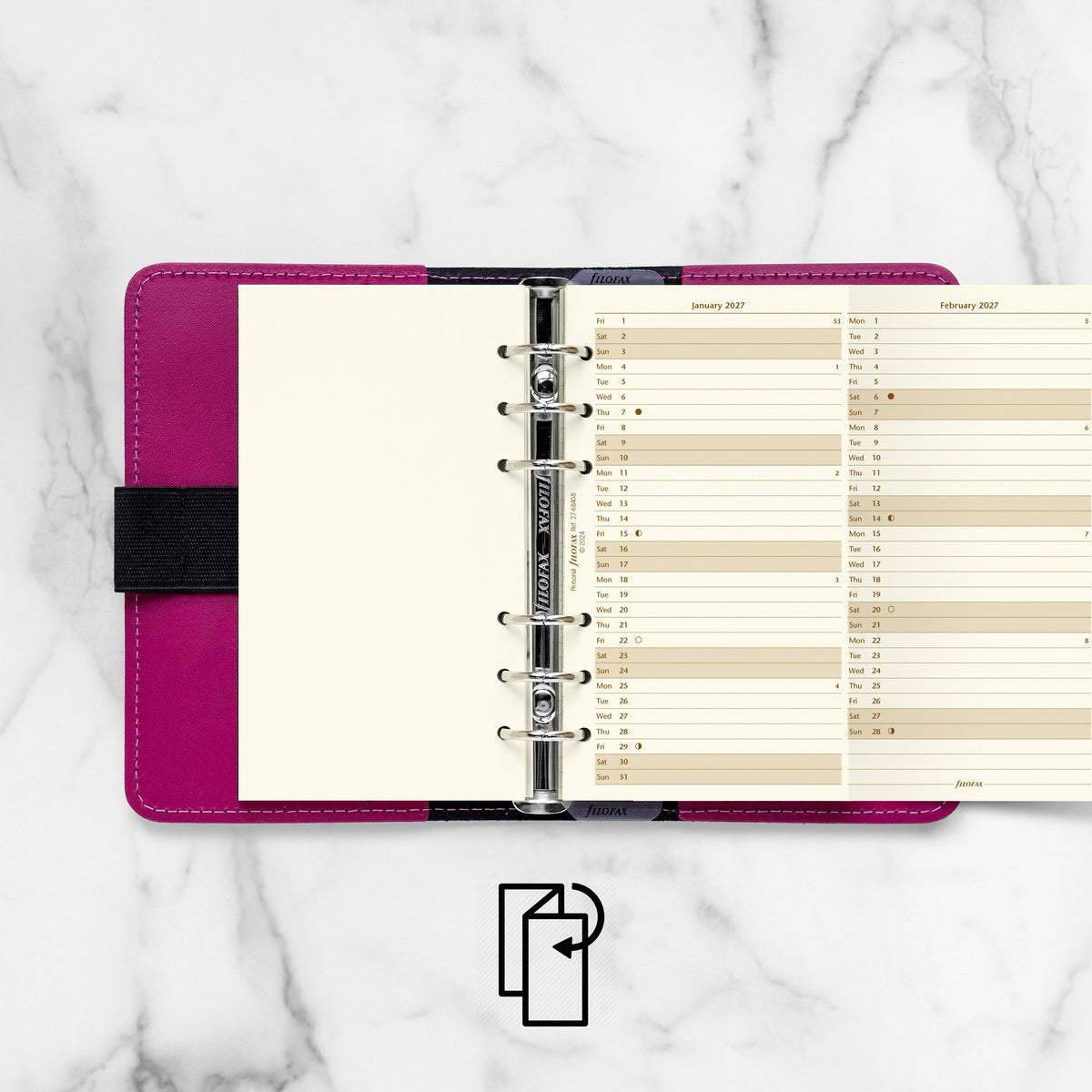 Filofax Personal Vertical Year Planner Cotton Cream 2027