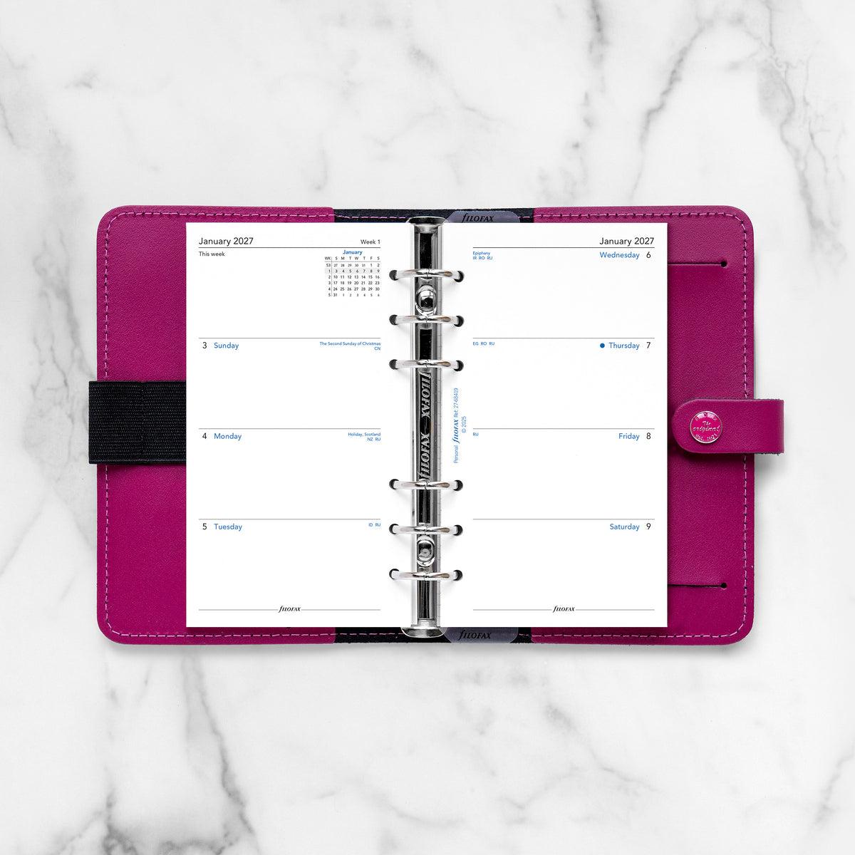 Filofax Personal Week on Two Pages Sunday Start 2027