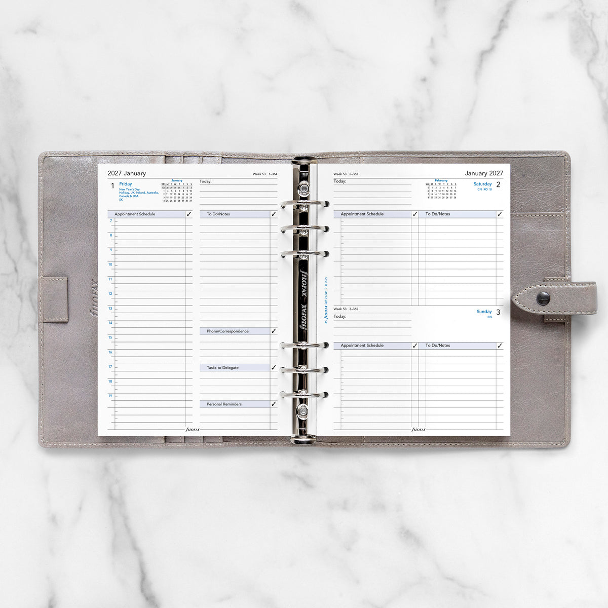 Filofax A5 Business One Day on a Page 2027