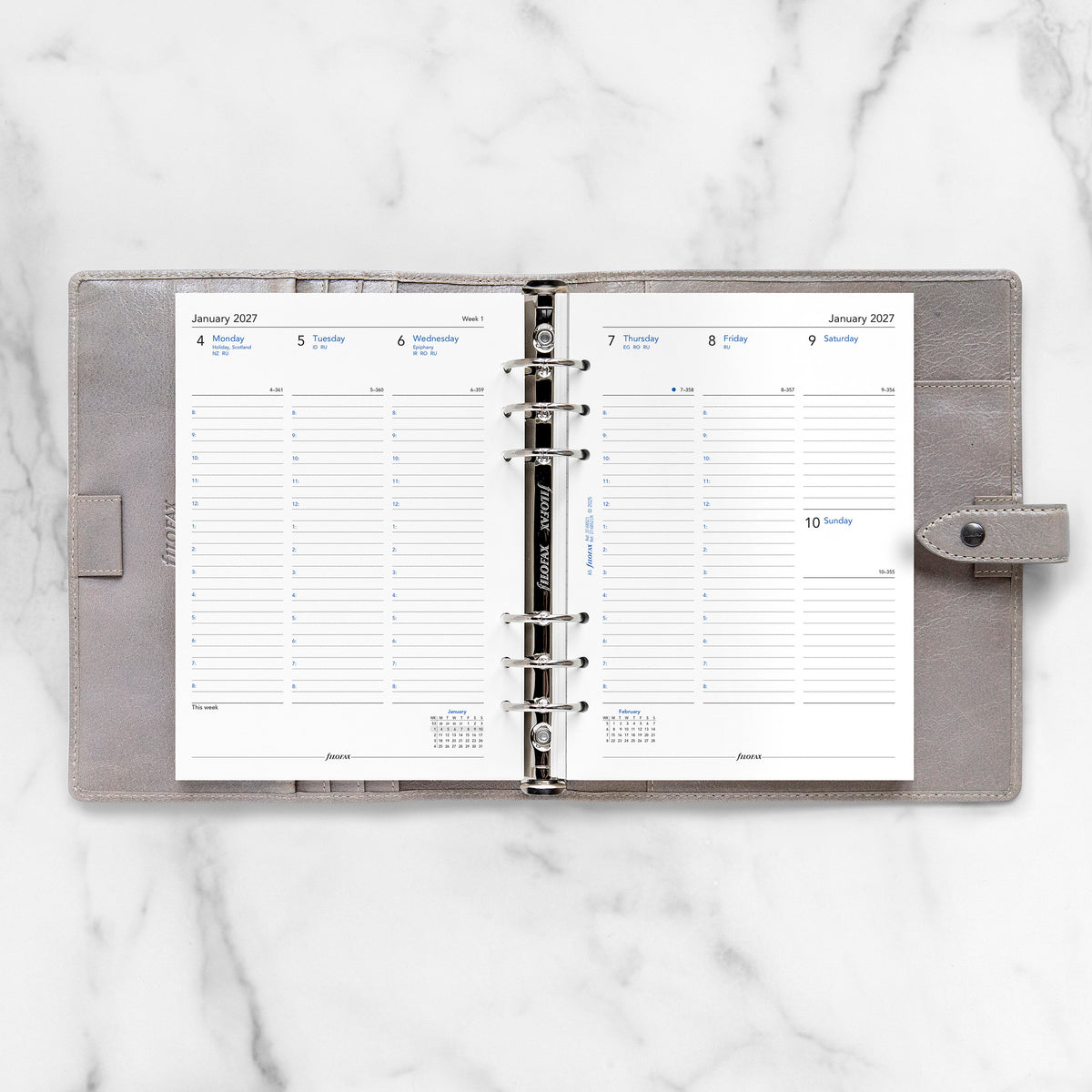 Filofax A5 Week on Two Pages with Appointment Times 2027