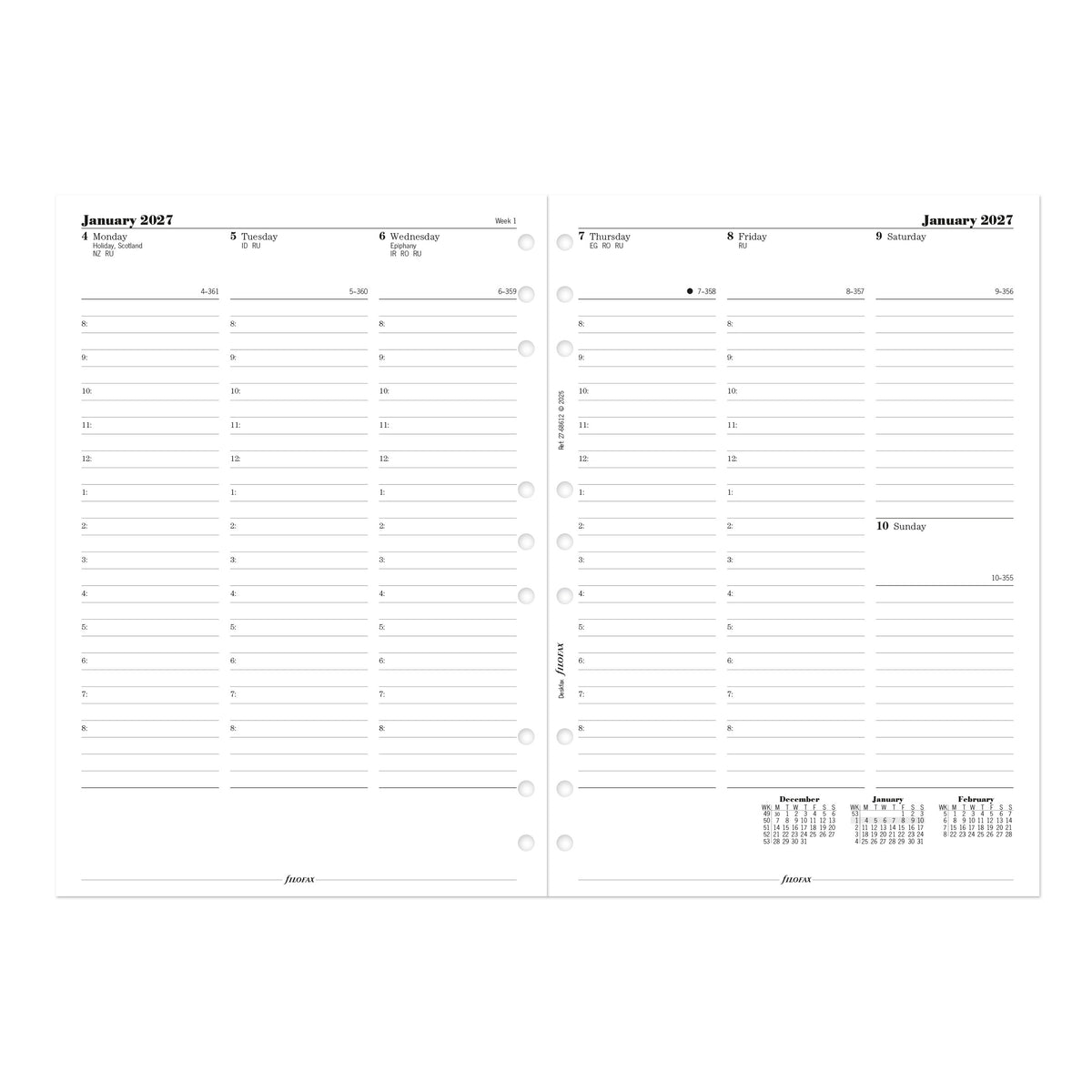 Filofax Deskfax Week on Two Pages with Appointments 2027