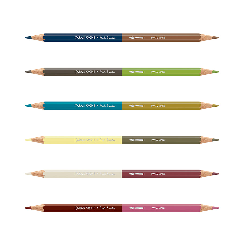 Caran d'Ache + Paul Smith Edition 5 Bicolor Pencils Set of 12