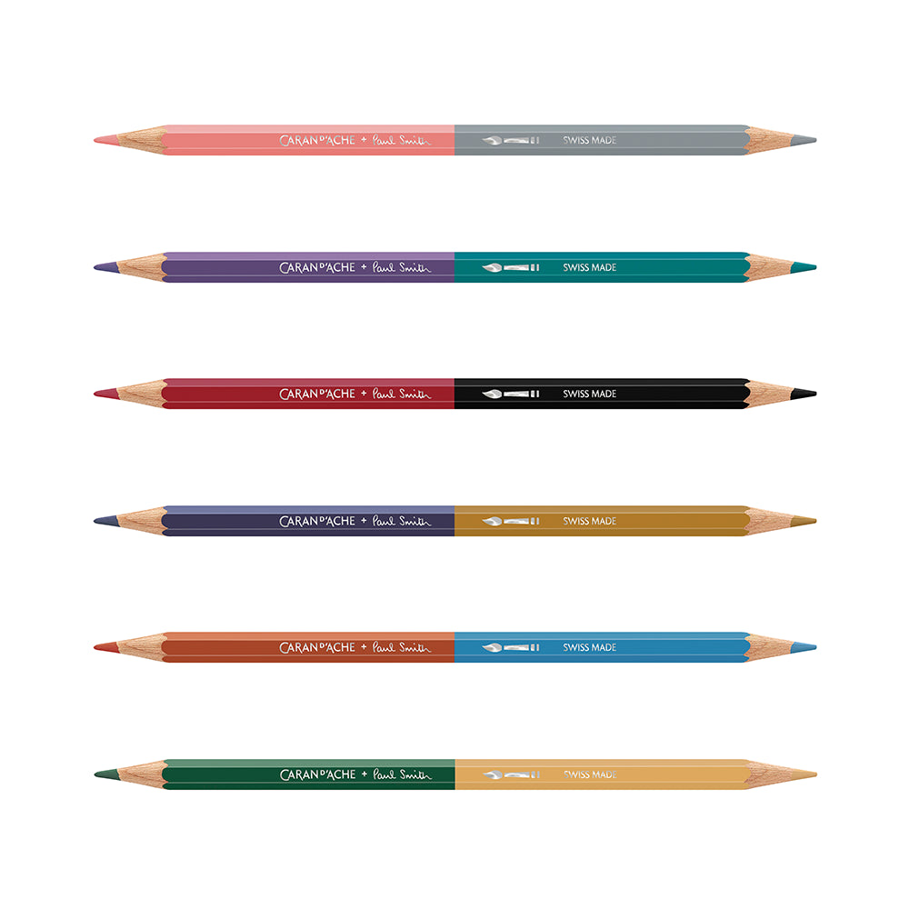 Caran d'Ache + Paul Smith Edition 5 Bicolor Pencils Set of 12