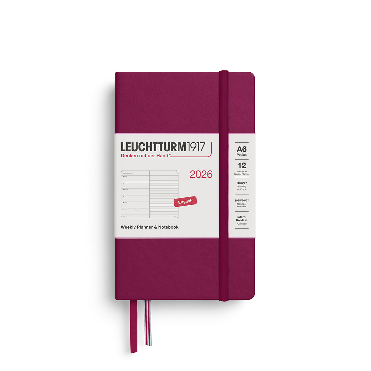 Leuchtturm1917 Weekly Planner & Notebook Pocket (A6) 2026