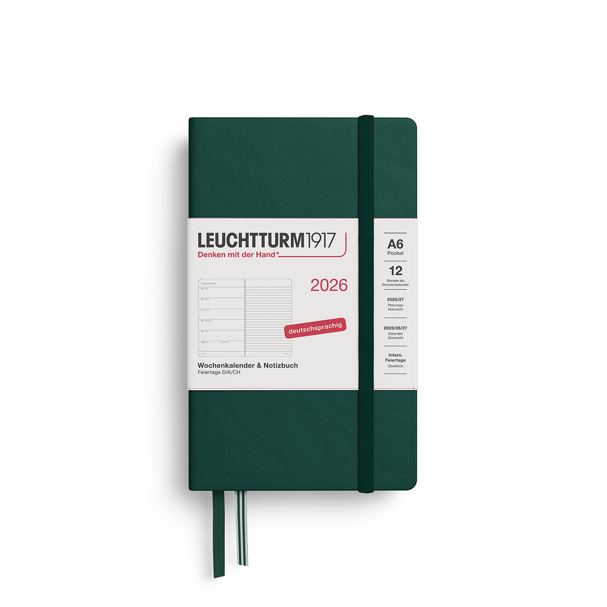 Leuchtturm1917 Weekly Planner & Notebook Pocket (A6) 2026