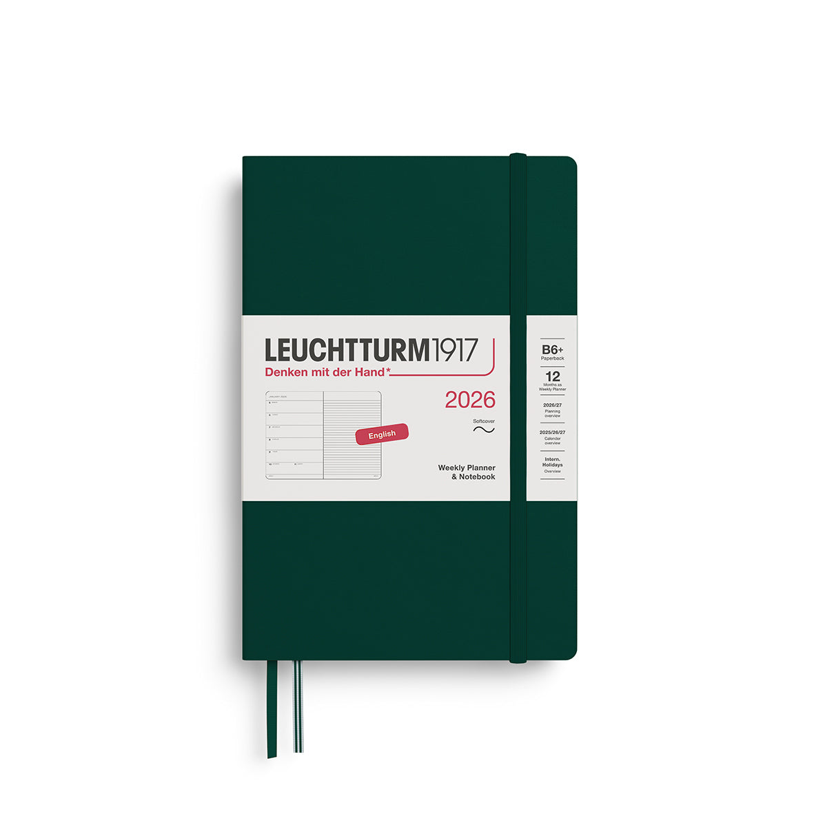 Leuchtturm1917 Weekly Planner & Notebook Paperback (B6+) Softcover 2026