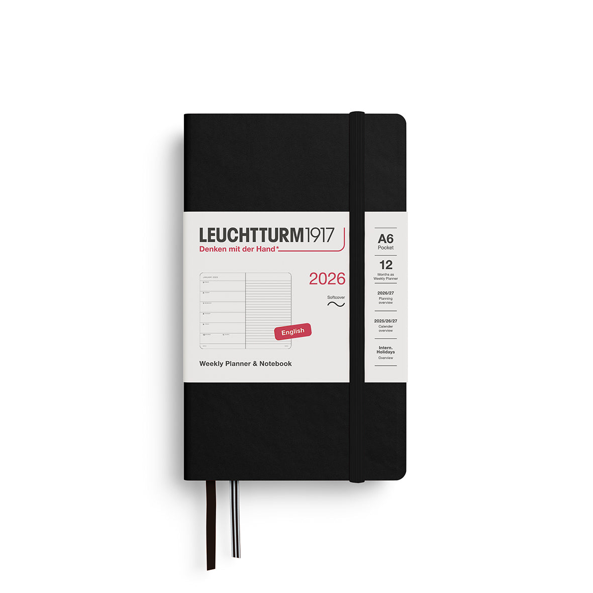 Leuchtturm1917 Weekly Planner & Notebook Pocket (A6) Softcover 2026