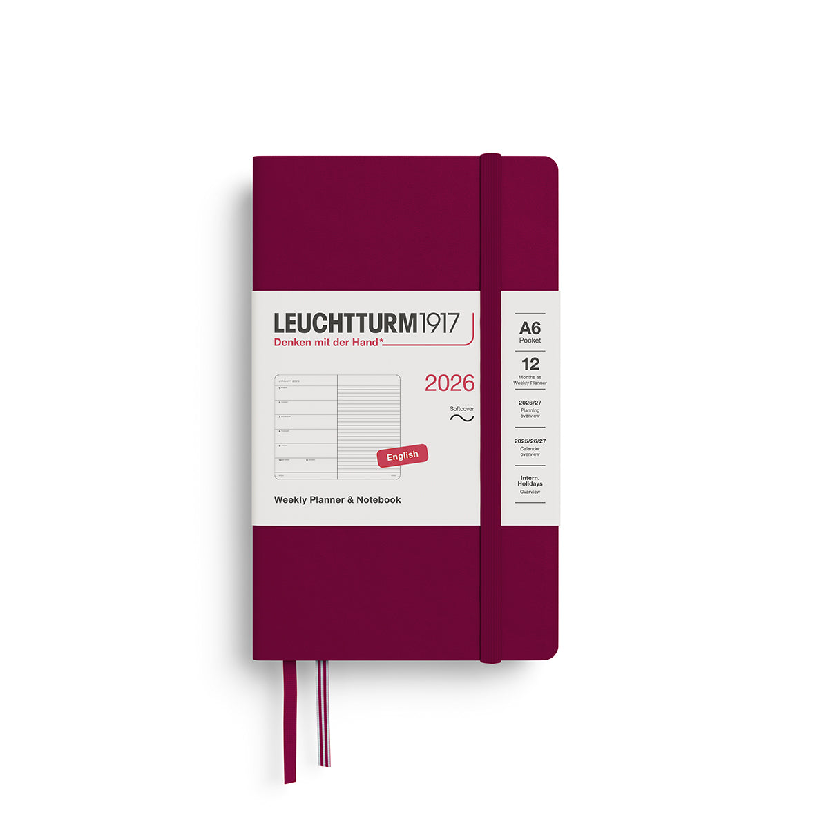 Leuchtturm1917 Weekly Planner & Notebook Pocket (A6) Softcover 2026