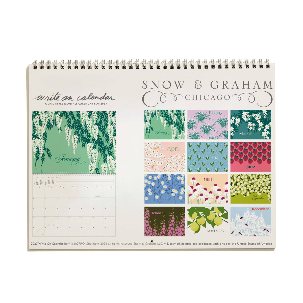 Snow & Graham 2027 Write-On Calendar