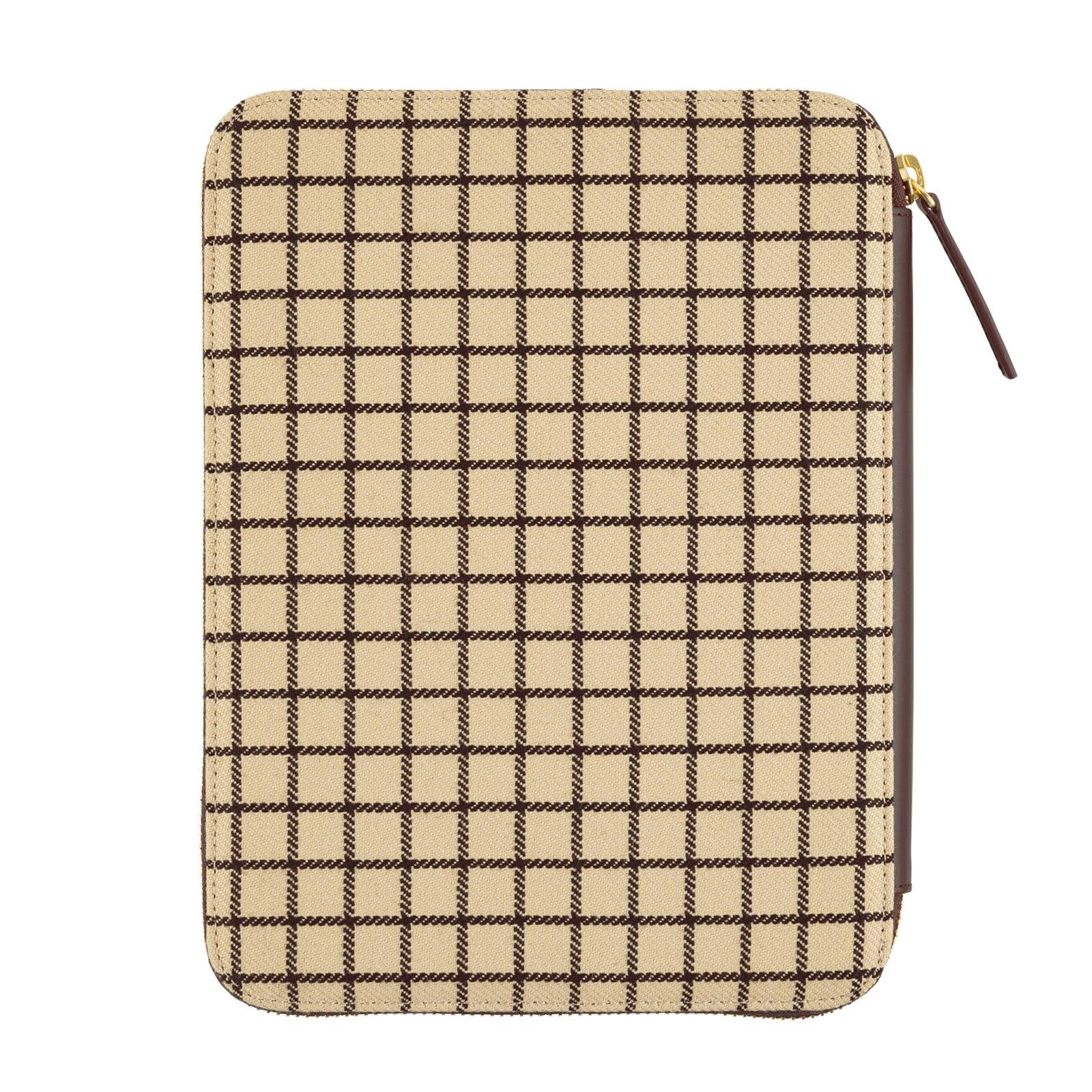 Hobonichi A5 Cousin Cover, Taut Zipped (Cafe au Lait Plaid)