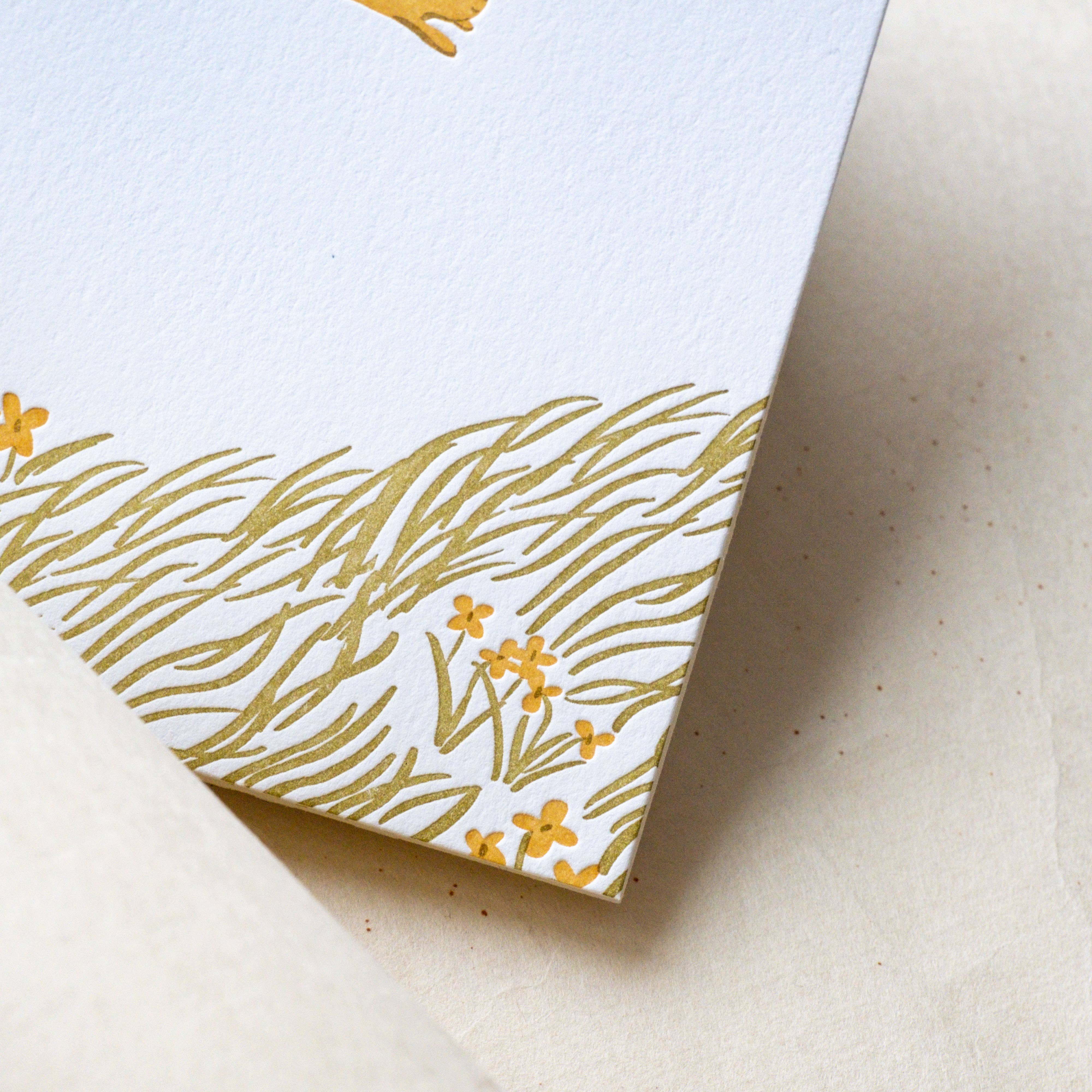 Homework Letterpress For You Bunny Card