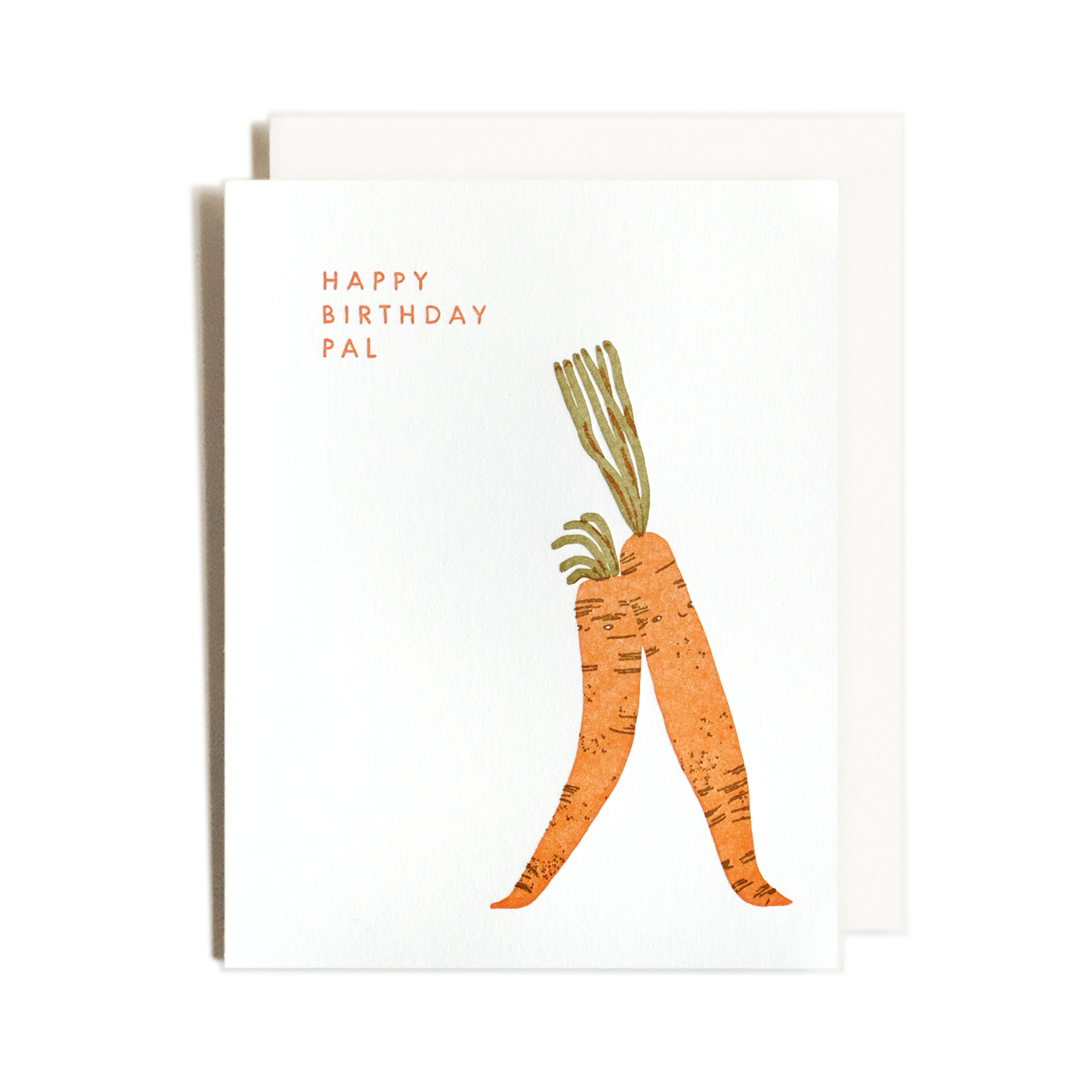 Homework Letterpress Birthday pal carrots Card