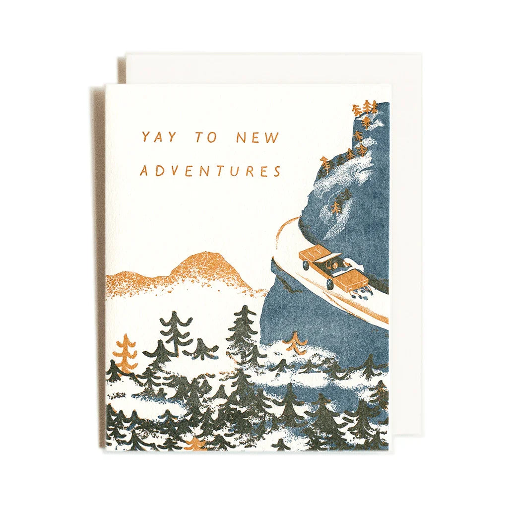 Homework Letterpress New Adventures Wedding Card