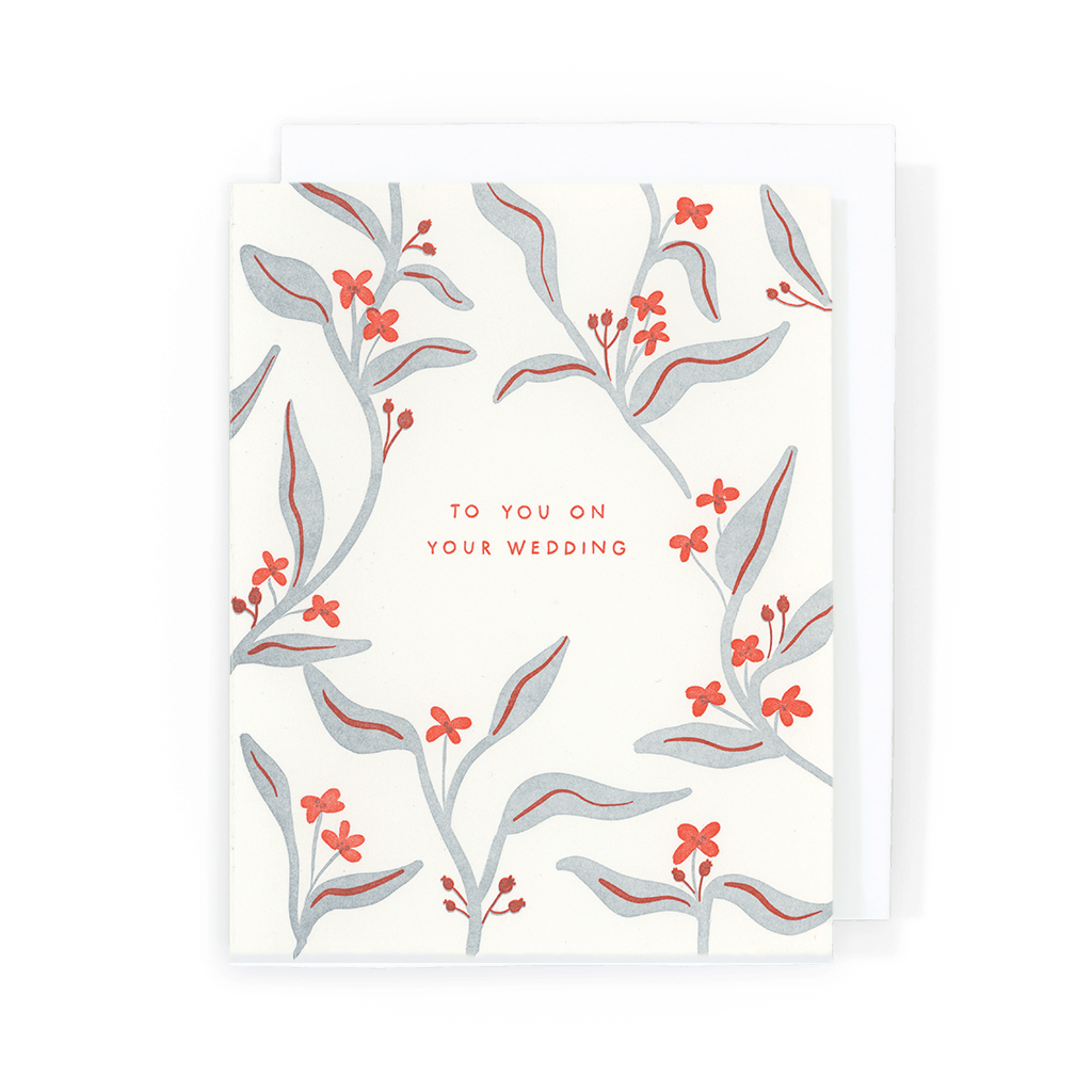 Homework Letterpress To You on Your Wedding Card