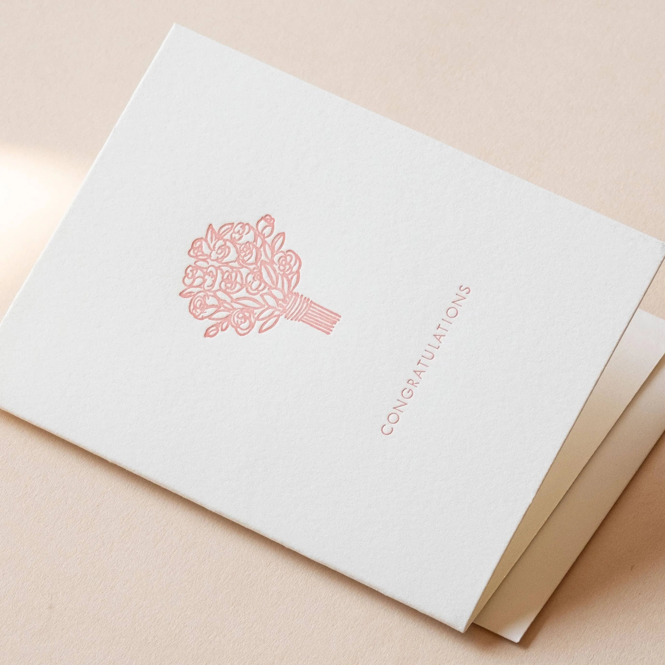 Homework Letterpress Congratulations Bouquet Wedding Card