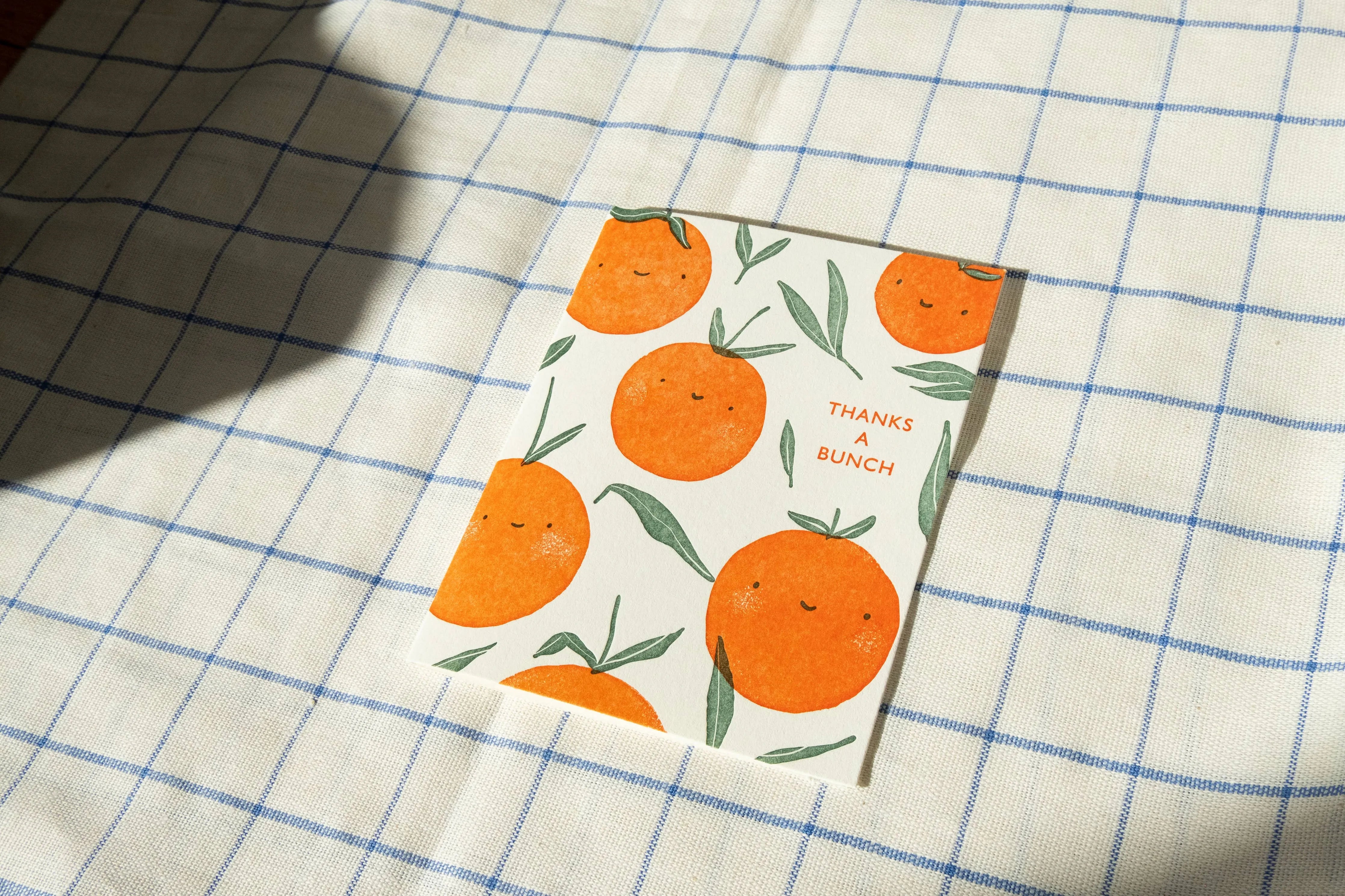 Homework Letterpress Thank You Oranges Card