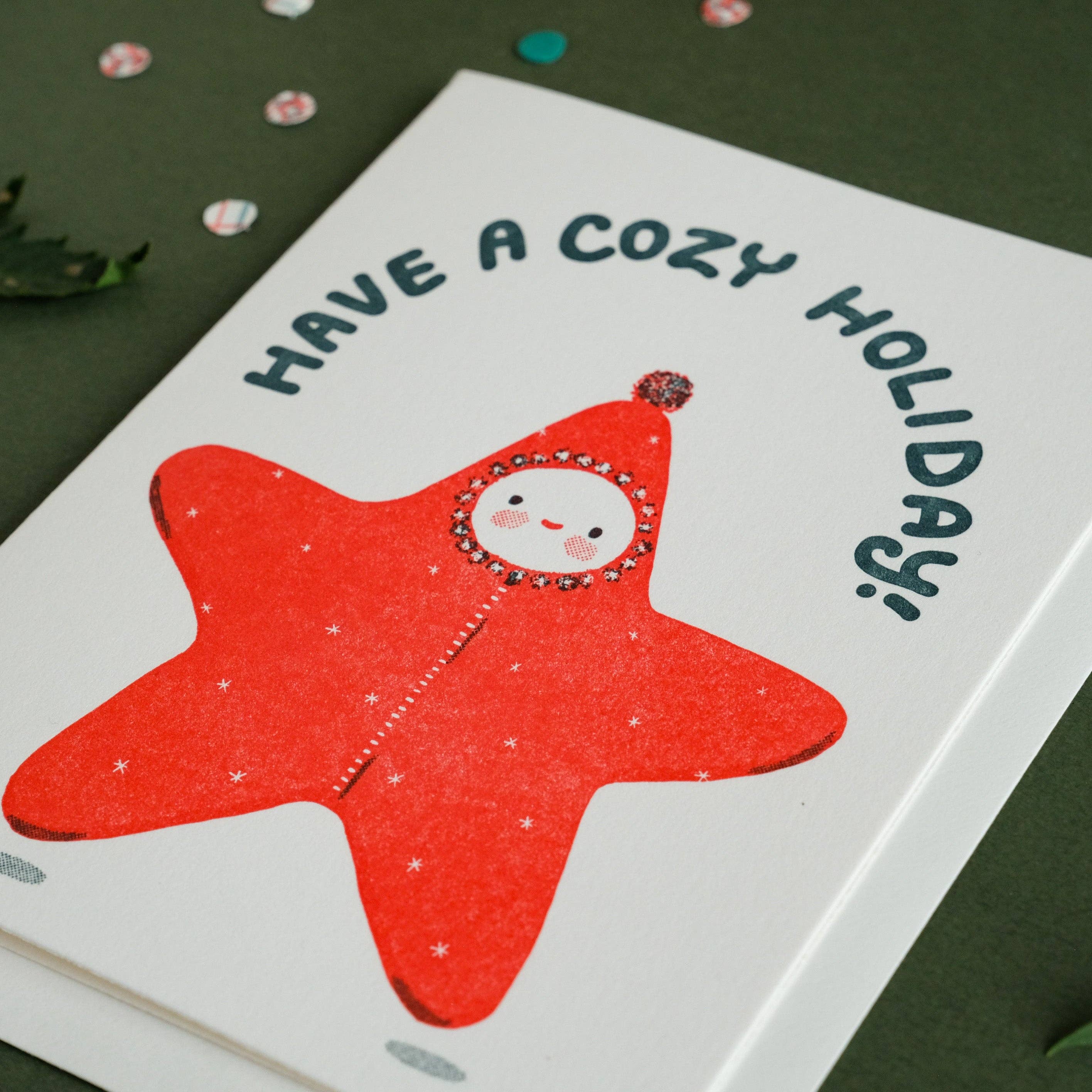 Homework Letterpress Cozy Star Holiday Card