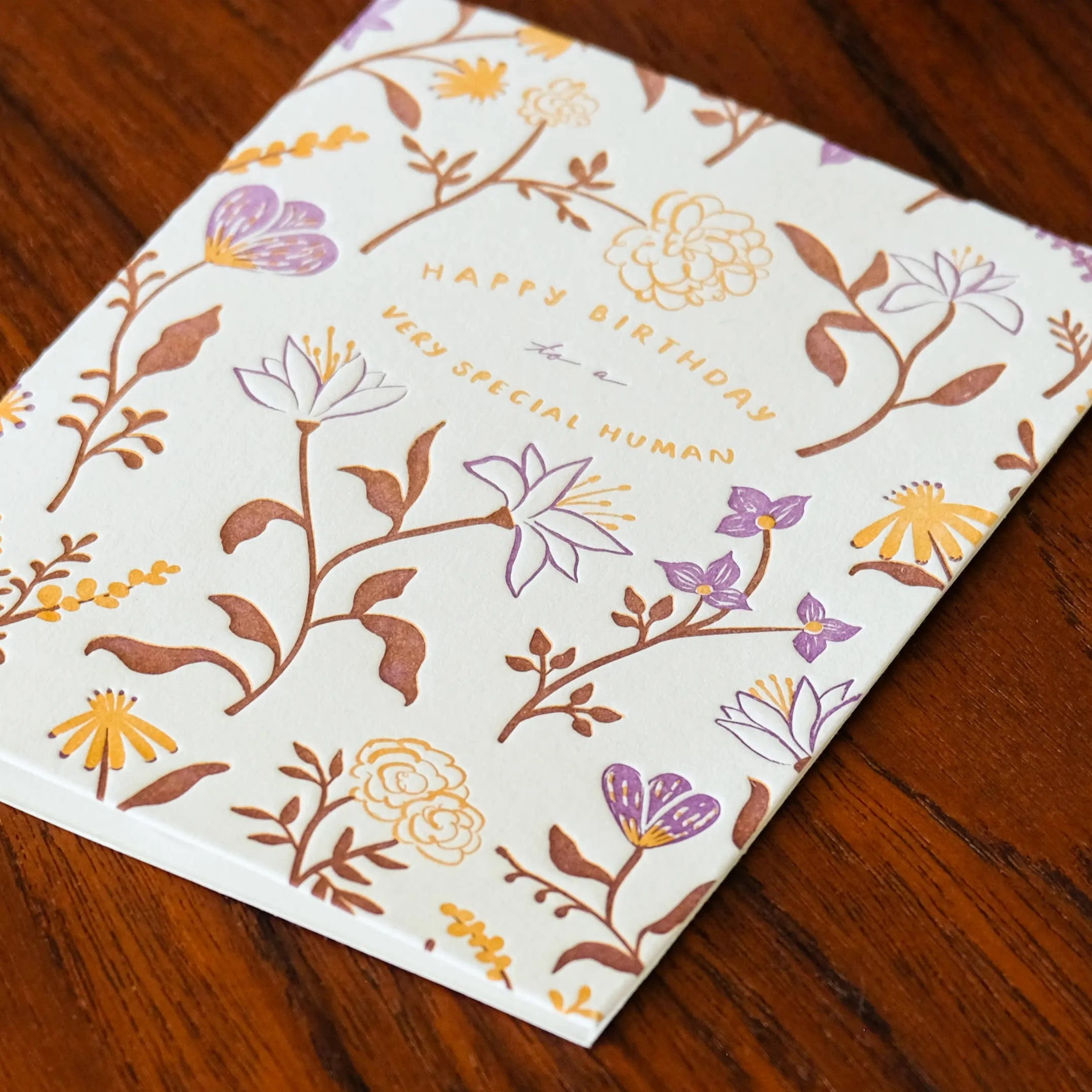 Homework Letterpress Special Human Floral Birthday Card