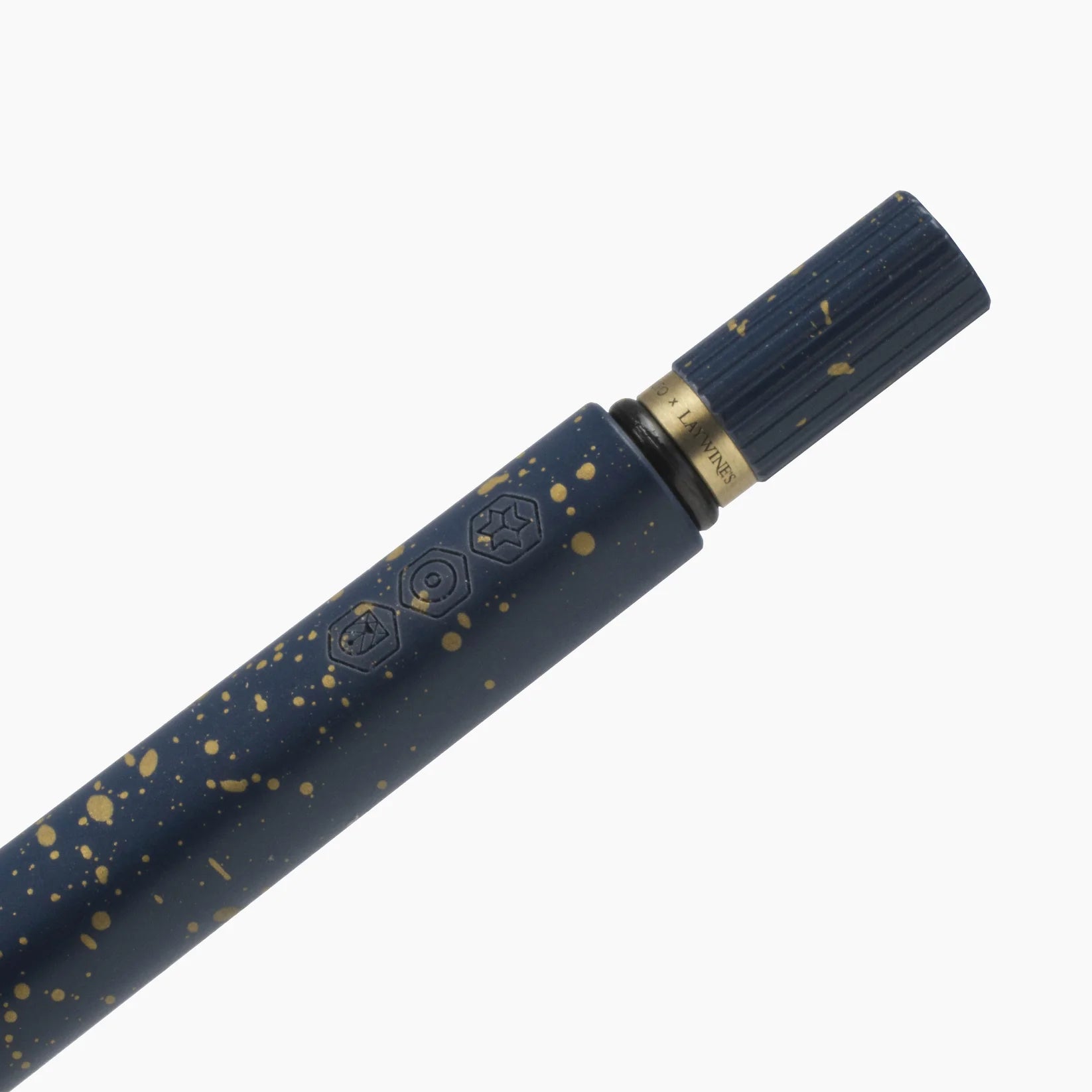 AJOTO for Laywine’s Navy with Gold Fleck Aluminum Rollerball Pen