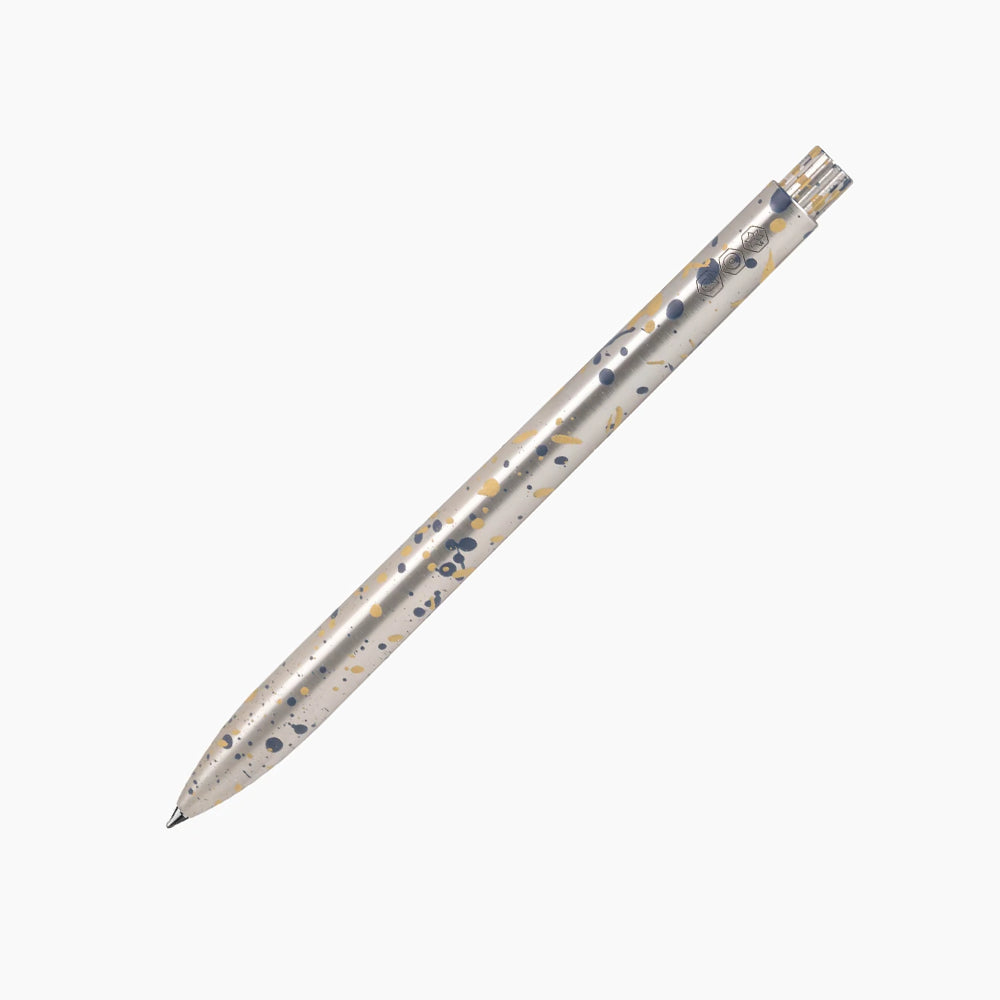 AJOTO for Laywine’s Gold and Navy Speckle Stainless Rollerball Pen