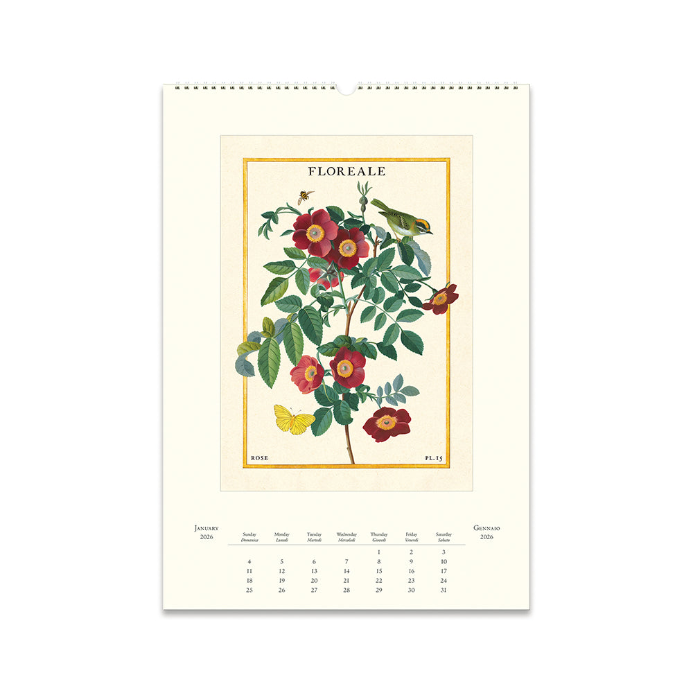 Cavallini Floreale Wall Calendar 2026