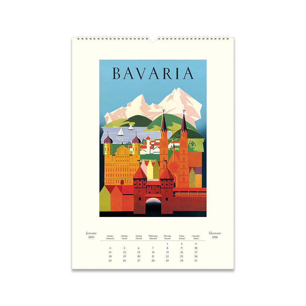 Cavallini Vintage Travel Wall Calendar 2026
