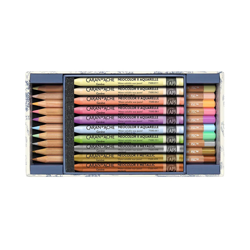 Caran d'Ache Toile de Jouy Mixed Media Colour Set