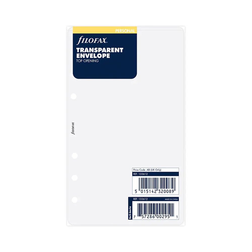 Filofax Personal Transparent Envelope Top Opening | Laywine’s