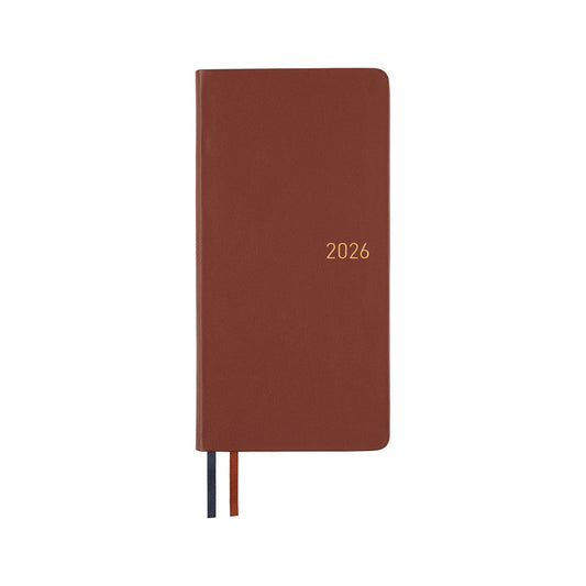 Hobonichi Weeks Leather: Wine Brown 2026