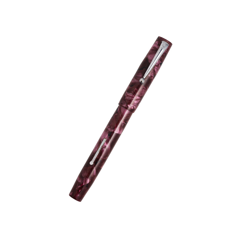 Blackbird Mabie Todd Lever Fill Fountain Pen. Pink Celluloid, 14k F [Flex],c1941