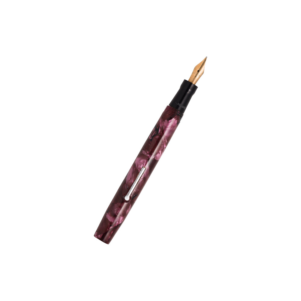 Blackbird Mabie Todd Lever Fill Fountain Pen. Pink Celluloid, 14k F [Flex],c1941