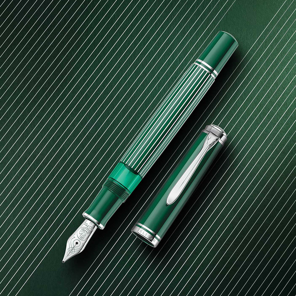 Pelikan M815 Metal Striped Green Fountain Pen