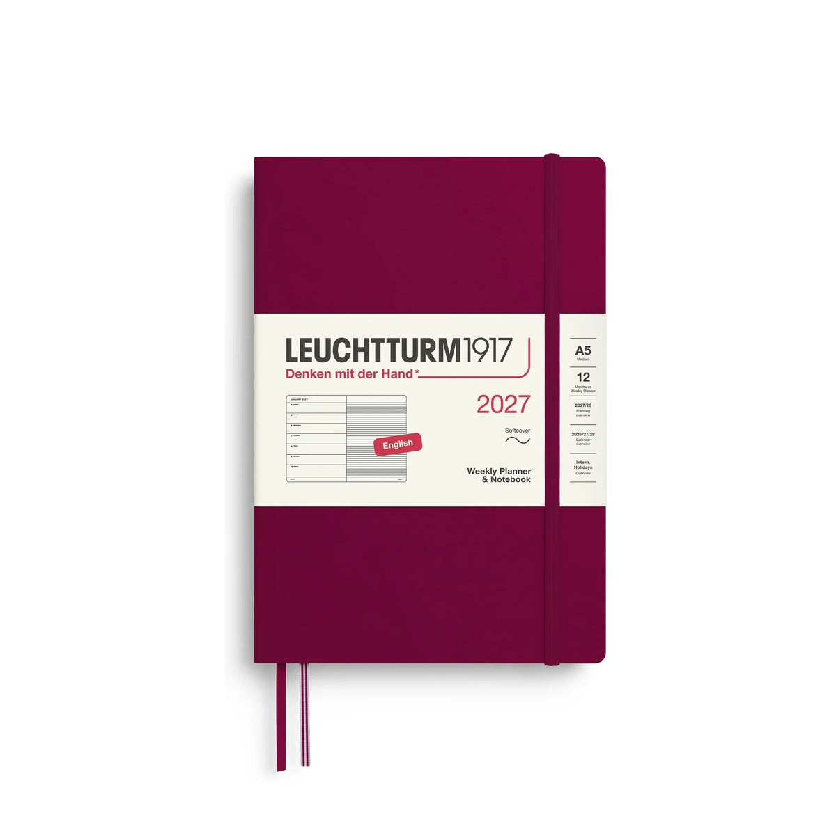 Leuchtturm1917 Weekly Planner & Notebook Medium (A5) Softcover 2027