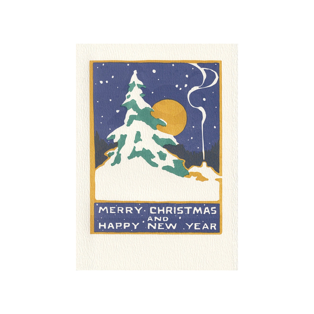 Saturn Press Winter Moonlight Box of 8 Holiday Cards