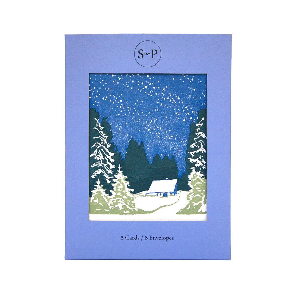 Saturn Press Quiet Night Box of 8 Holiday Cards